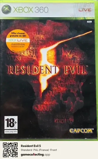 Resident Evil 5 Xbox 360, France box front