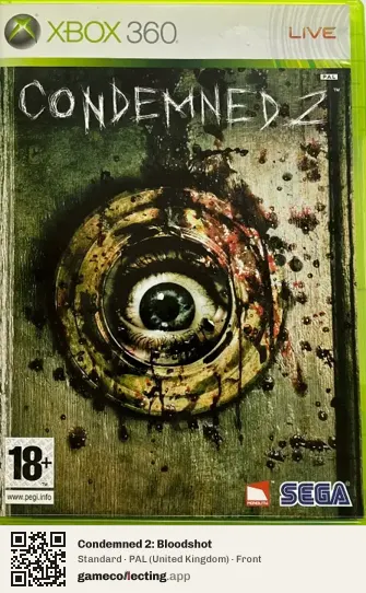 Condemned 2: Bloodshot Xbox 360, United Kingdom box front