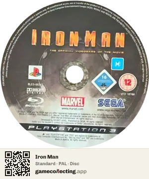 Iron Man PlayStation 3, PAL disc