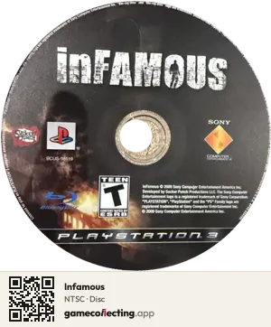 Infamous PlayStation 3, NTSC disc