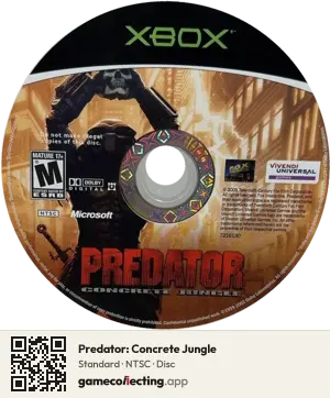 Predator: Concrete Jungle Xbox, NTSC disc