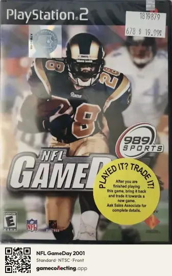 NFL GameDay 2001 PlayStation 2, NTSC box front