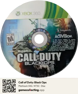 Call of Duty: Black Ops Xbox 360, NTSC disc