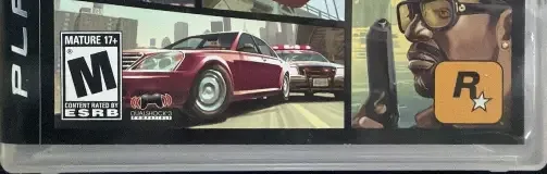 Grand Theft Auto IV, the ESRB box on its front