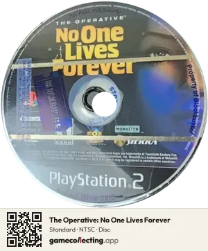 The Operative: No One Lives Forever PlayStation 2, NTSC disc