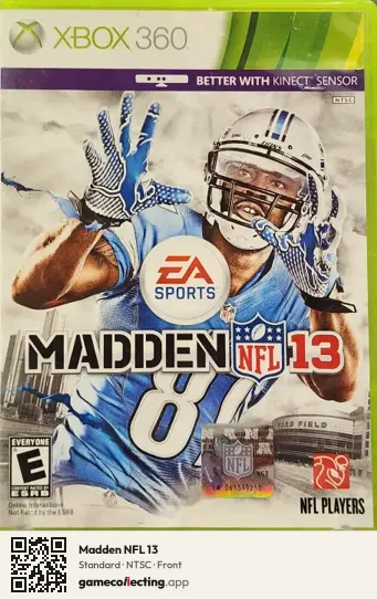 Madden NFL 13 Xbox 360, NTSC box front