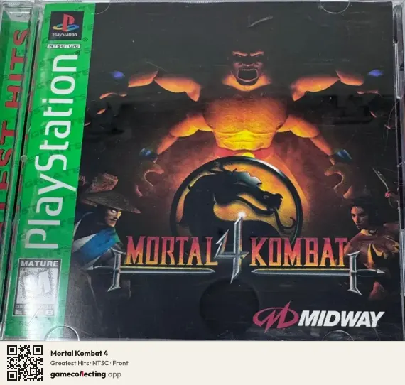 Mortal Kombat 4 PlayStation, NTSC box front
