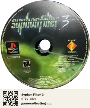Syphon Filter 3 PlayStation, NTSC disc