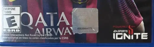 FIFA 14, the ESRB box on its front