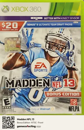 Madden NFL 13 Xbox 360, NTSC box front