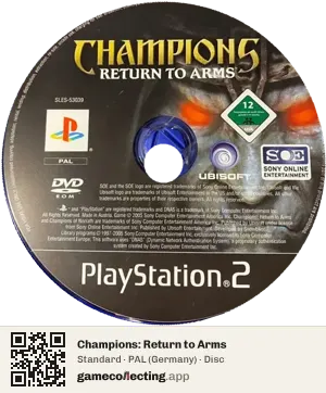 Champions: Return to Arms PlayStation 2, PAL disc