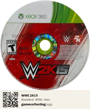 WWE 2K15 Xbox 360, NTSC disc