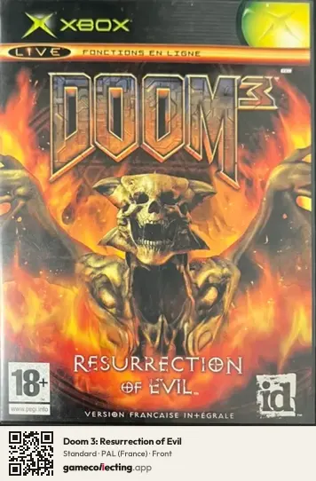 Doom 3: Resurrection of Evil Xbox, France box front