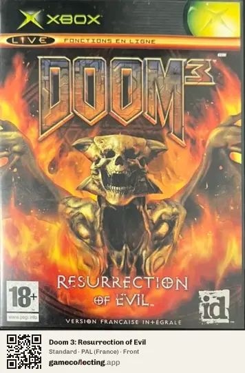 Doom 3: Resurrection of Evil Xbox, France box front