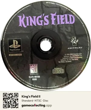 King's Field II PlayStation, NTSC disc