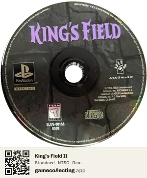 King's Field II PlayStation, NTSC disc