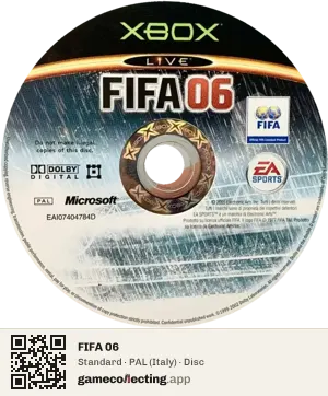 FIFA 06 Xbox, PAL disc