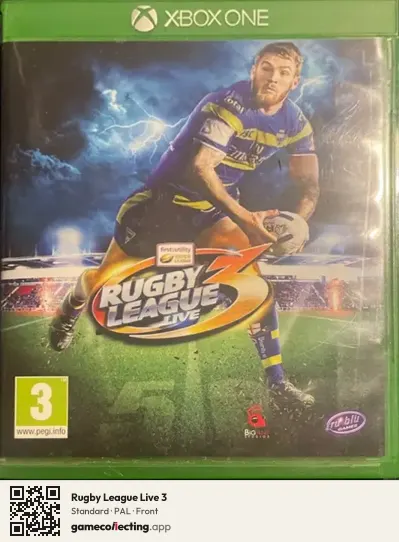 Rugby League Live 3 Xbox One, PAL box front
