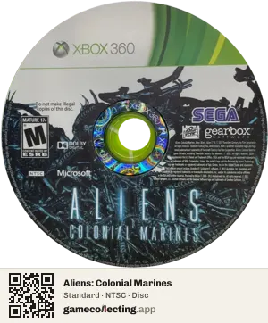 Aliens: Colonial Marines Xbox 360, NTSC disc
