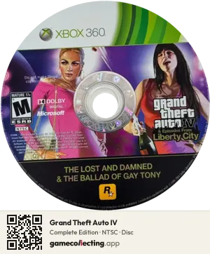 Grand Theft Auto IV Xbox 360, NTSC disc
