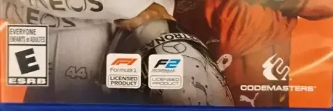 F1 2020, the ESRB box on its front