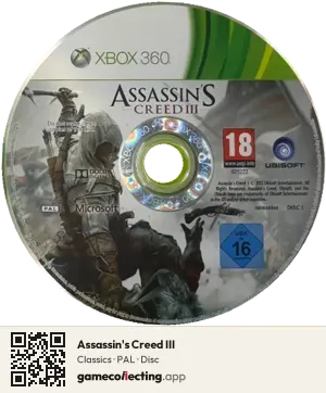 Assassin's Creed III Xbox 360, PAL disc