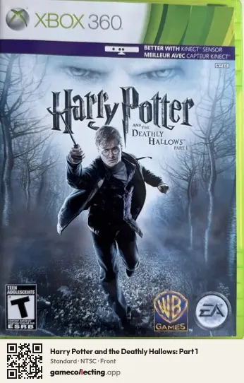 Harry Potter and the Deathly Hallows: Part 1 Xbox 360, NTSC box front