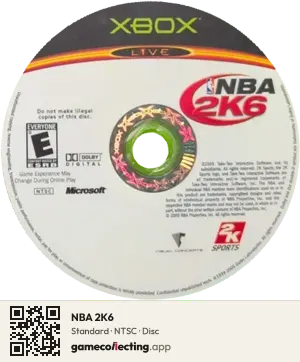 NBA 2K6 Xbox, NTSC disc