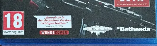 Wolfenstein: The New Order, the PEGI square on its front