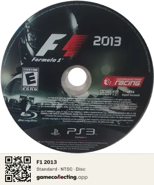 F1 2013 PlayStation 3, NTSC disc