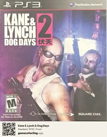 Kane & Lynch 2: Dog Days PlayStation 3, NTSC box front