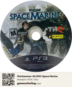 Warhammer 40,000: Space Marine PlayStation 3, NTSC disc