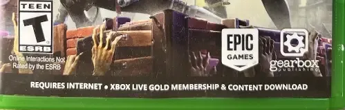 Fortnite, the ESRB box on its front