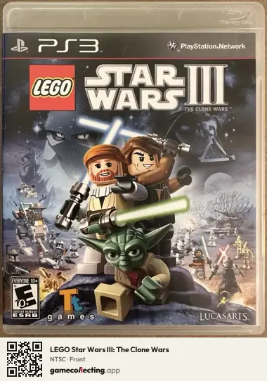 LEGO Star Wars III: The Clone Wars PlayStation 3, NTSC box front
