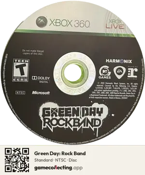 Green Day: Rock Band Xbox 360, NTSC disc