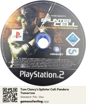 Tom Clancy's Splinter Cell: Pandora Tomorrow PlayStation 2, PAL disc