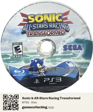 Sonic & All-Stars Racing Transformed PlayStation 3, NTSC disc