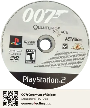 007: Quantum of Solace PlayStation 2, NTSC disc