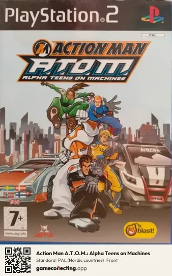 Action Man A.T.O.M.: Alpha Teens on Machines PlayStation 2, Nordic countries box front