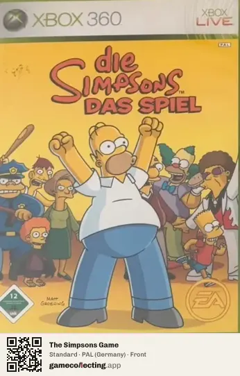 The Simpsons Game Xbox 360, Germany box front