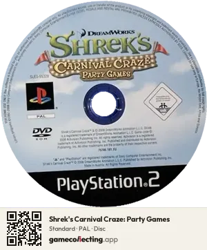 Shrek's Carnival Craze: Party Games PlayStation 2, PAL disc