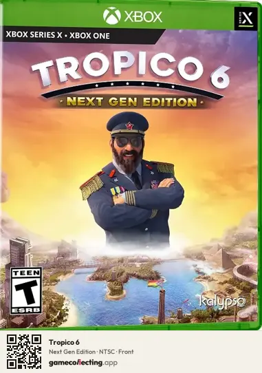 Tropico 6 Xbox Series X, NTSC box front