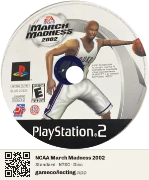 NCAA March Madness 2002 PlayStation 2, NTSC disc