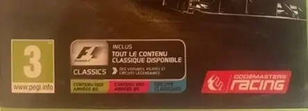 F1 2013, the PEGI square on its front