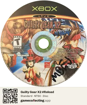 Guilty Gear X2 #Reload Xbox, NTSC disc