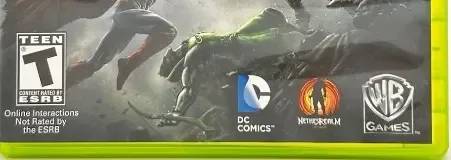 Injustice: Gods Among Us, the ESRB box on its front