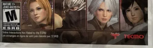Dead or Alive 5 Ultimate, the ESRB box on its front