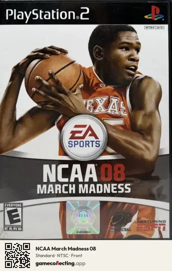 NCAA March Madness 08 PlayStation 2, NTSC box front