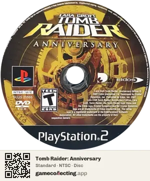 Tomb Raider: Anniversary PlayStation 2, NTSC disc