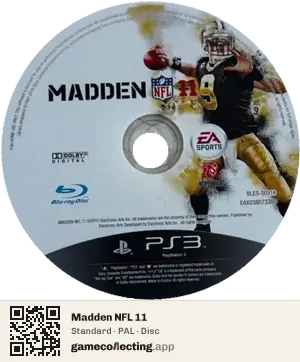 Madden NFL 11 PlayStation 3, PAL disc